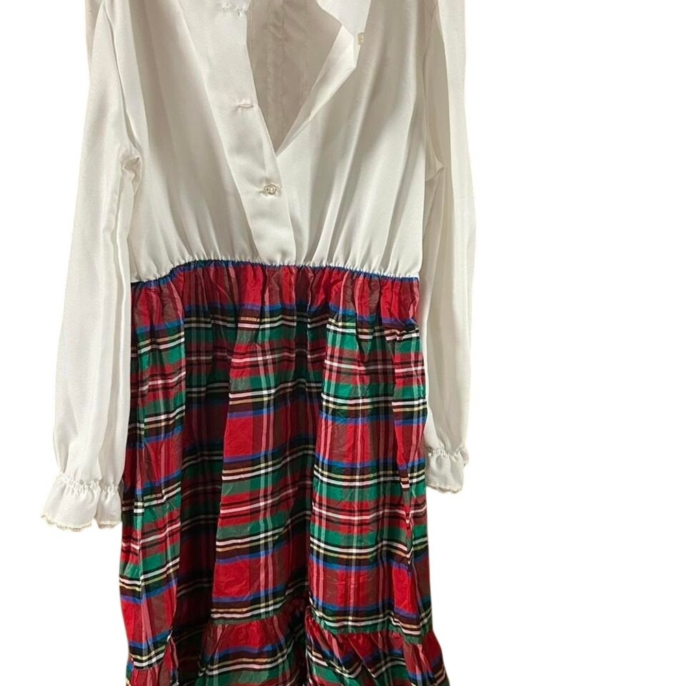 WOMENS TRUE VINTAGE TARTAN PRAIRIE STYLE DRESS SIZE SMALL - Picture 1 of 3